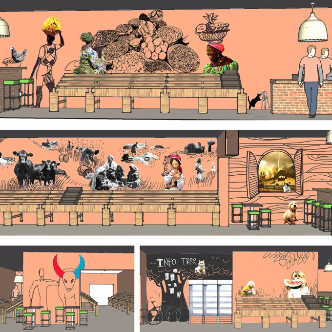 wall art painting sketch by Ally