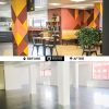 interior design, custom furniture and original wall painting for TravelPerk office by ALLY
