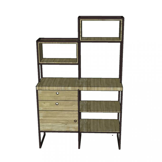 custom kitchen cafe unit 3D design by ALLY