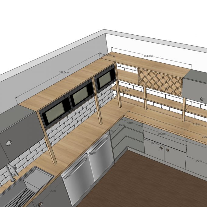custom kitchen unit 3D design project