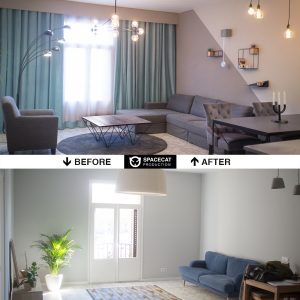 before and after ALLY interior design work