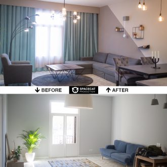 before and after ALLY interior design work