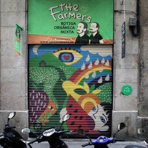 shop window art painting and branding by Ally