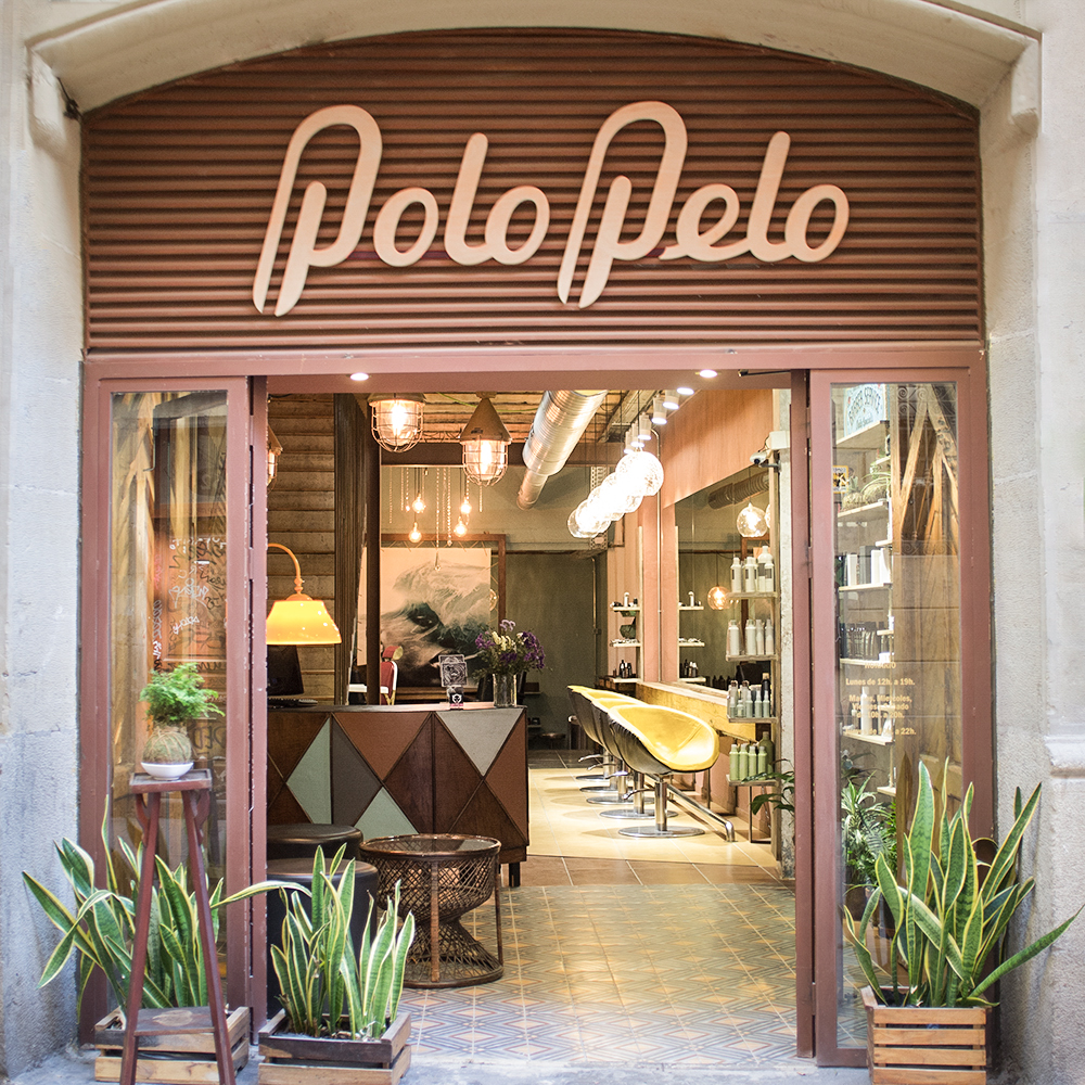 logo design, shop window and interior design for beauty salon PoloPelo