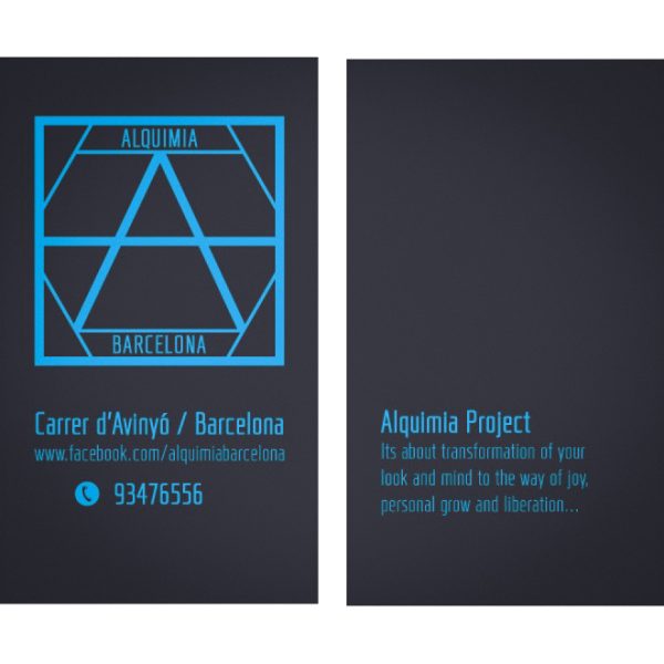 logo design and visit cart for Alquimia shop in Barcelona