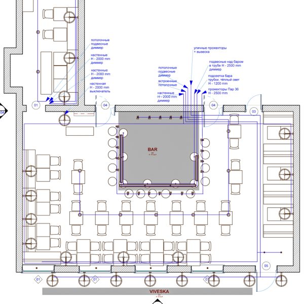 interior design plan for Ogi club by Ally