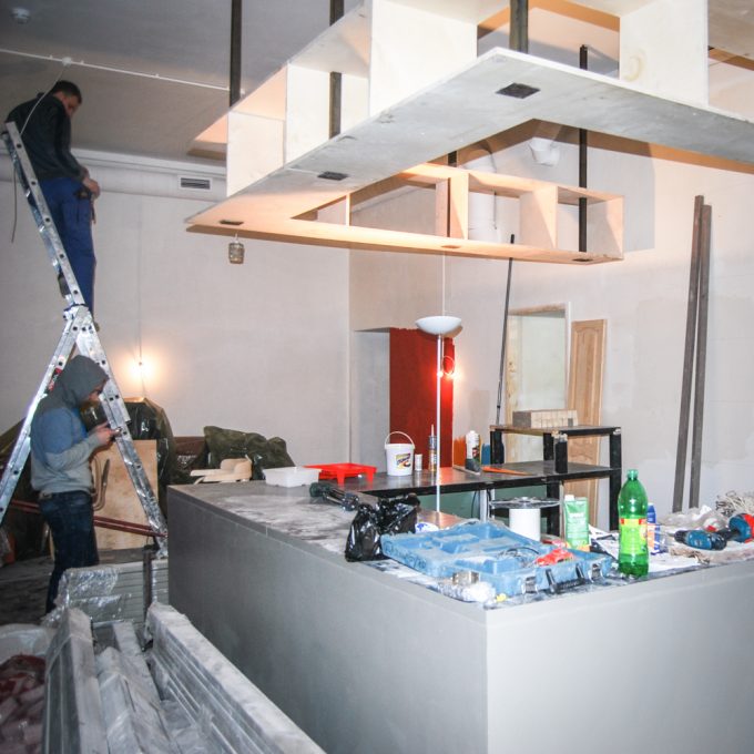 custom bar unit in production