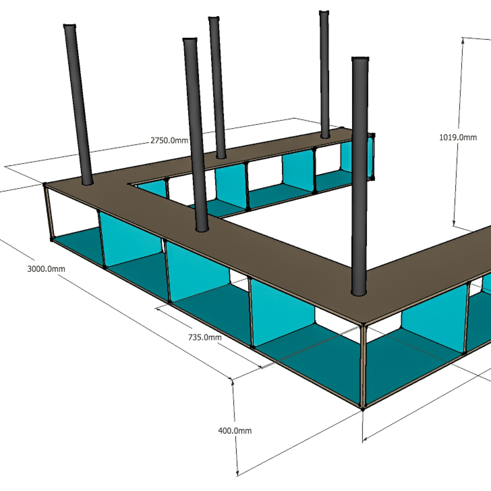 custom bar design unit 3D model