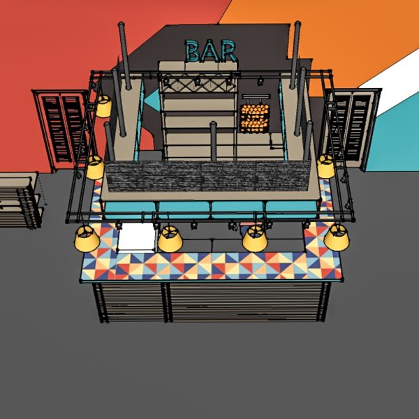 custom bar 3d design model by Ally