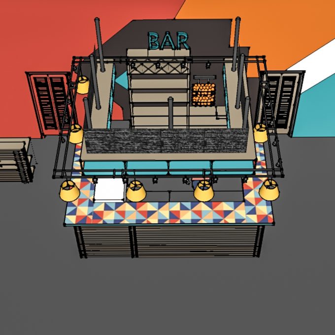custom bar 3d design model by Ally