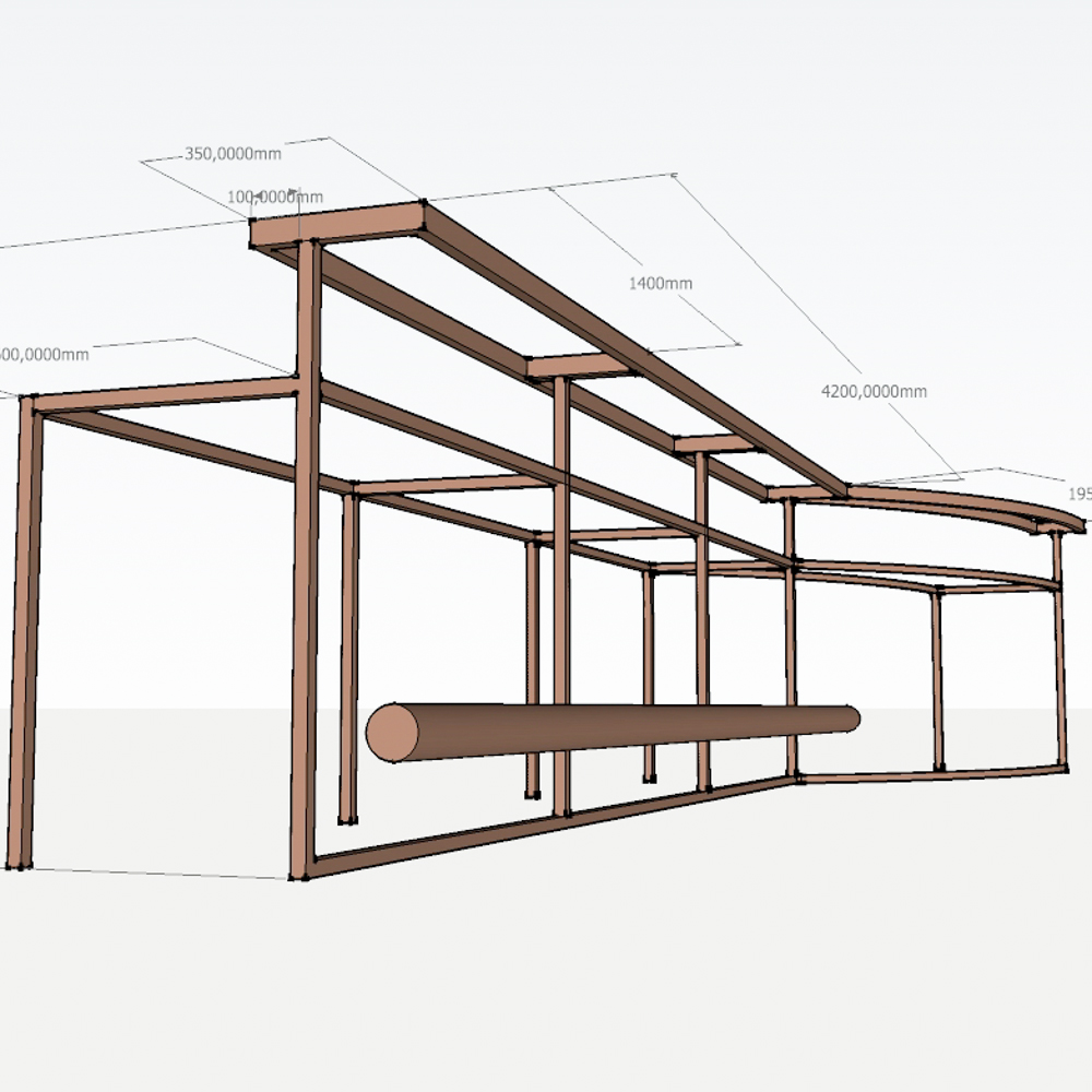 custom bar structure unit 3D model