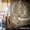 buddha art, original wall painting by Ally