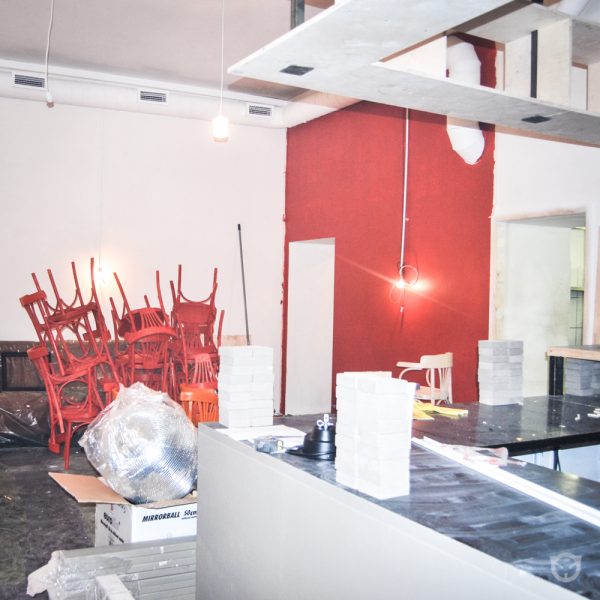 setting up bar by Ally