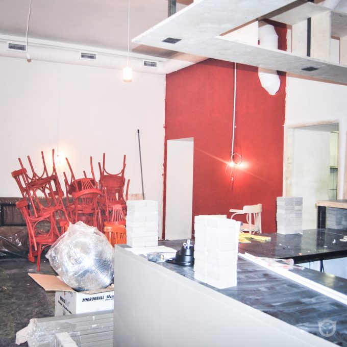 setting up bar by Ally