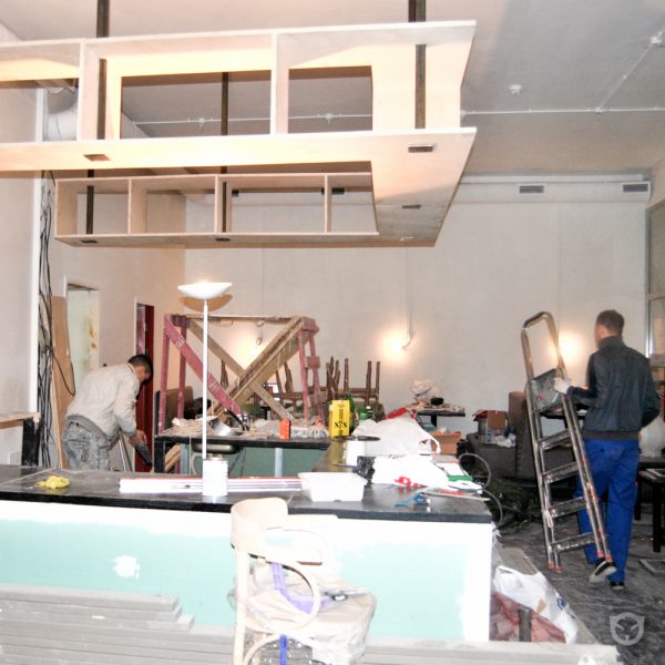 setting up exclusive bar by Ally