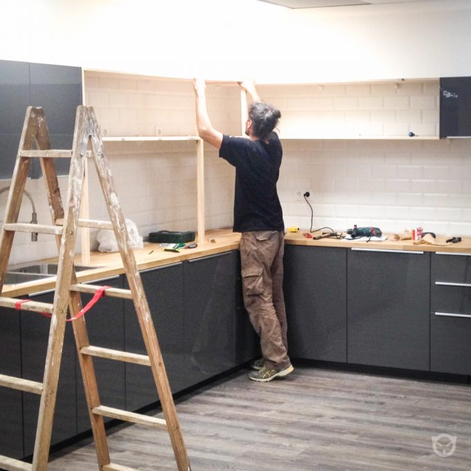 custom kitchen in production