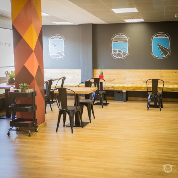 interior design, custom furniture and original wall painting by ALLY