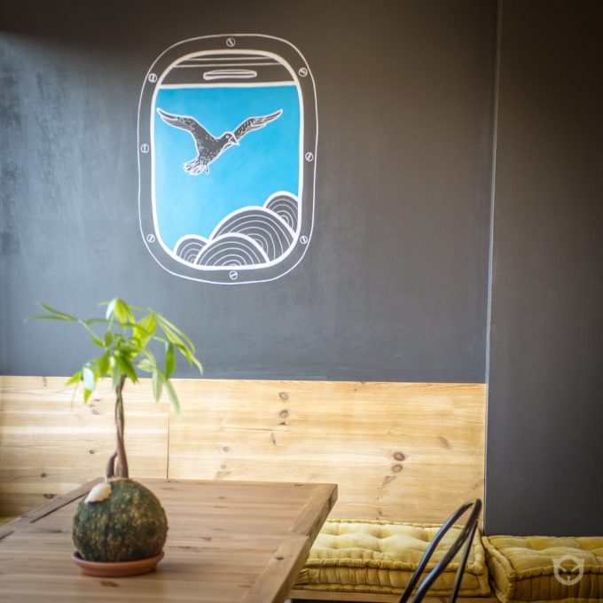 interior design, custom furniture and original wall painting by ALLY