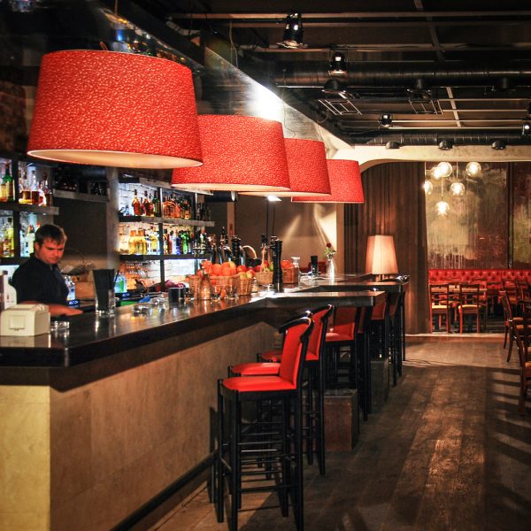 interior bar design and exclusive lightning for Moscow restaurant OGI